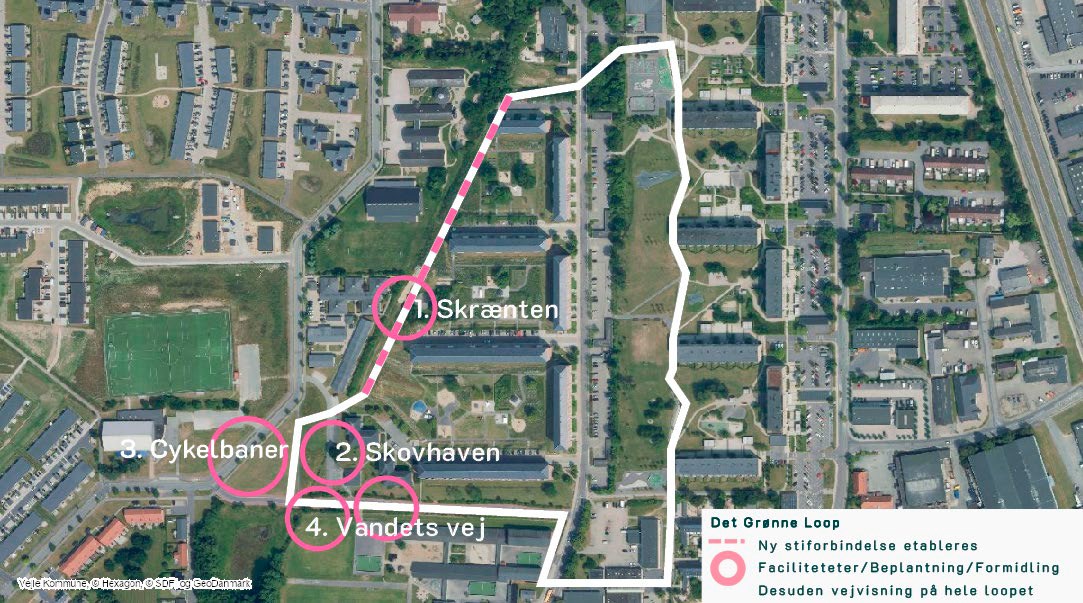 Her kan du se, hvordan Det Grønne Loop strækker sig rundt i Nørremarken. God tur!